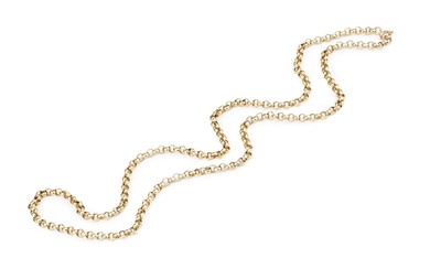 A 9ct gold belcher link chain, stamped 9CT and 375,...