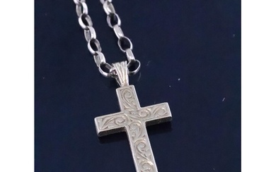 A 9ct gold cross and chain, approx. 12.1 grams (length of ch...