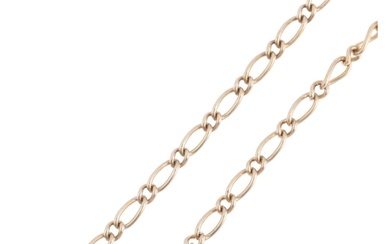 A 9ct gold figaro link chain necklace, 40cm, 7.4g