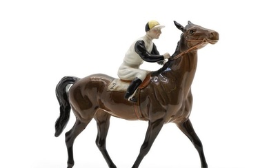 A Beswick pottery racehorse and jockey