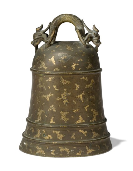 A CHINESE GILT-SPLASHED BRONZE BELL, 17TH/18TH CENTURY