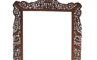 A CHINESE RETICULATED HARDWOOD FRAME