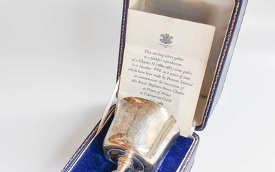 A Cased Elizabeth II Silver Goblet, by Historical Heirlooms Ltd.,...