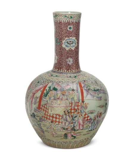 A Chinese Famille Rose porcelain floor vase