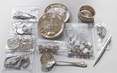 A Collection of Assorted Silver Jewellery and Other Items, including...