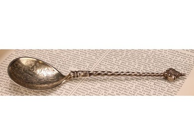 A Continental silver-gilt spoon, the bowl engraved with scro...