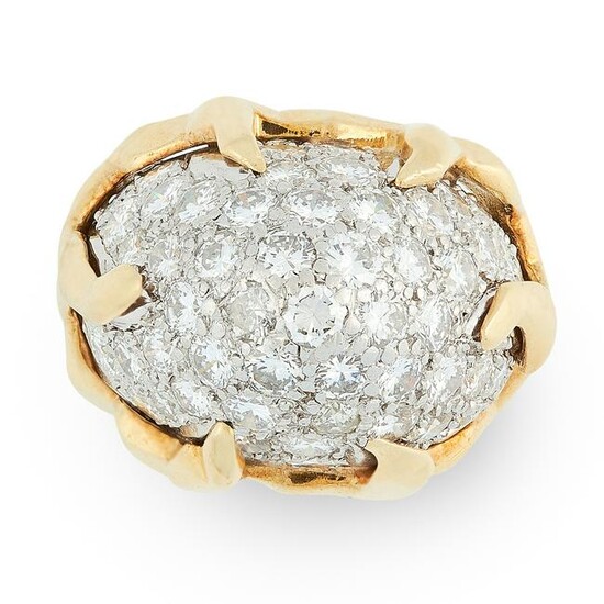 A DIAMOND COCKTAIL RING in 18ct yellow and white gold