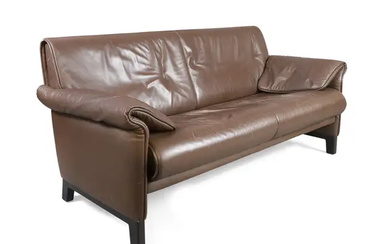 A De Sede brown leather two seat sofa, last quarter 20th century,...