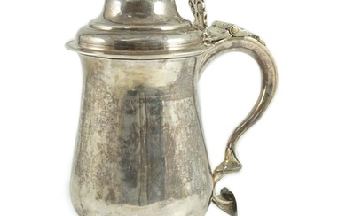 A George III silver tankard, with whistle? handle, by John K...
