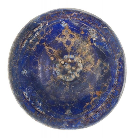 A Lajvardina ware pottery bowl, Iran, 13th-14th...