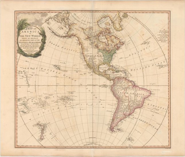 "A Map of America, or the New World, Wherein Are Introduced All the Known Parts of the Western Hemisphere, from the Map of d'Anville...", Faden, William