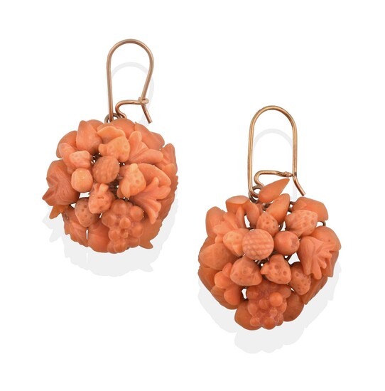 A Pair of Coral Drop Earrings