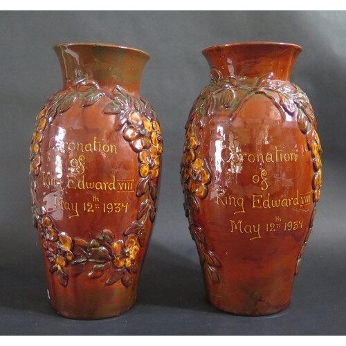 A Pair of West Country Longpark Pottery Royal Commemorative ...