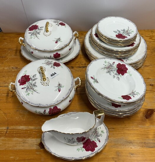 A Royal Stafford part dinner service 'Rose to Remember' pattern.