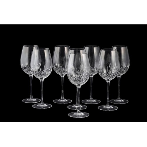 A SET OF EIGHT MODERN 'TALL' WATERFORD CRYSTAL WINE GLASSES...