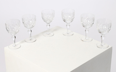 A SET OF SIX STUART WINE GLASSES, CIRCA 1955 (6).