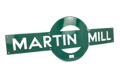 A SOUTHERN RAILWAYS ENAMEL TARGET SIGN - MARTIN MILL