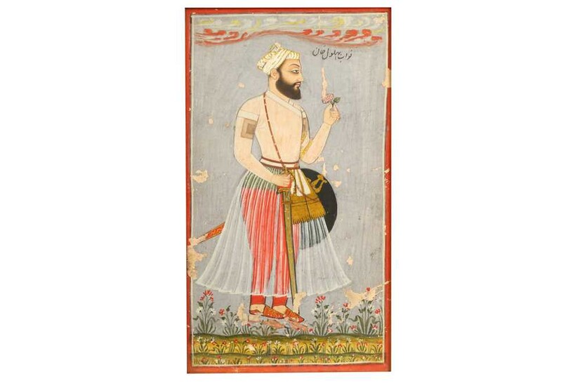 A STANDING PORTRAIT OF NAWAB BAHLUL KHAN Northern India, late 19th century
