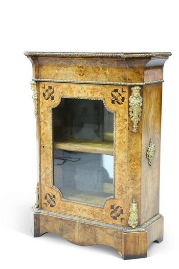 A VICTORIAN GILT-METAL MOUNTED, FLORAL MARQUETRY AND