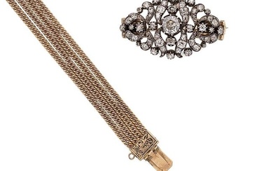 A Victorian diamond bracelet/brooch