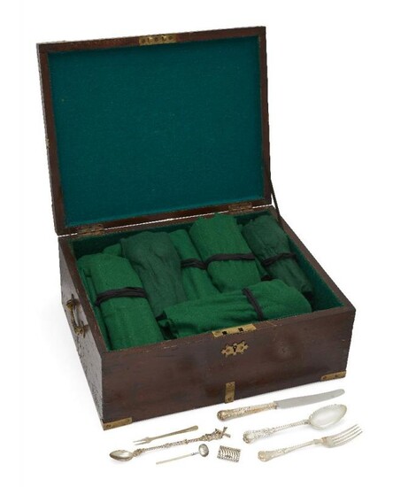 A boxed part-canteen of silver plated cutlery,...
