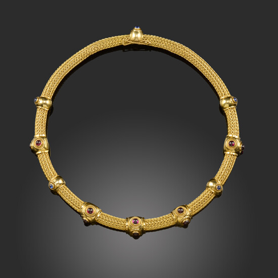 A gem-set gold collar necklace by Lalaounis