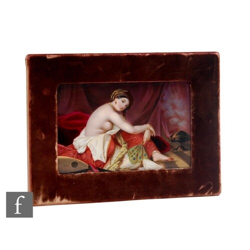 A late 19th Century hand painted KPM type porcelain plaque w...