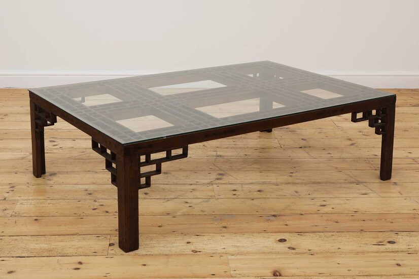 A low Chinese softwood coffee table