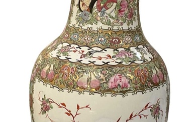 A modern Chinese Canton Famille Rose porcelain vase, height 46cm.Condition...