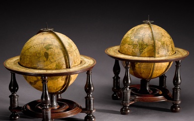 A pair of George I 8 ¾-inch terrestrial and celestial...