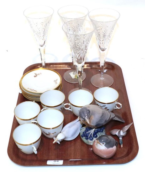 A set of six Royal Copenhagen cups and saucers; together...