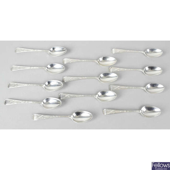 A set of twelve Scottish silver teaspoons.