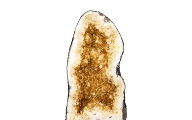 A stunning citrine quartz 'cathedral' geode of large proport...