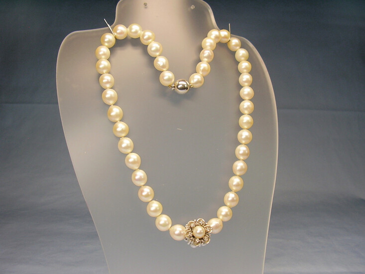AKOYA PEARL NECKLACE WHITE GOLD 14 CARAT.