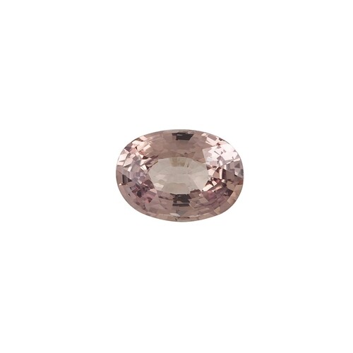 AN UNMOUNTED OVAL PINK SAPPHIRE, together with certificate s...