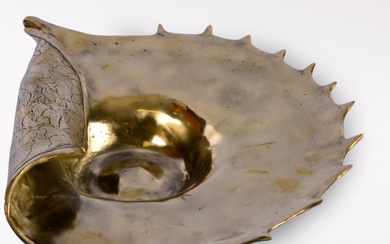 ANDREAS WARGENBRANT. Sculpture, “The Shell”, gold patinated bronze.