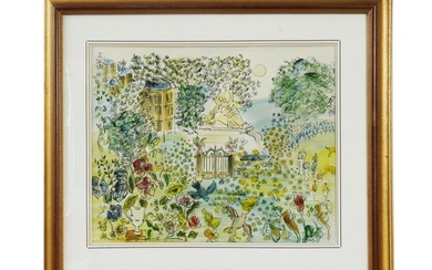 ATTRIBUTED TO RAOUL DUFY FRENCH MIXED MEDIA PAINTING