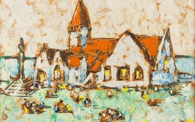 Alfons BLOMME (1889-1979) 'Church' a painting, oil on