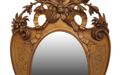 American Aesthetics Carved Giltwood Mirror, late 19th c., H.- 48 in., W.- 29 1/2 in.