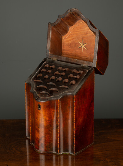 An 18th century walnut knife box