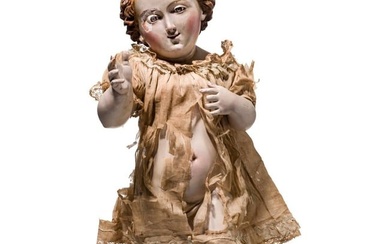 An Italian painted figure of Christ Child, 18th century