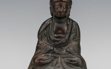 Antique Southeast Asian Bronze Seated Buddha Shakyamuni