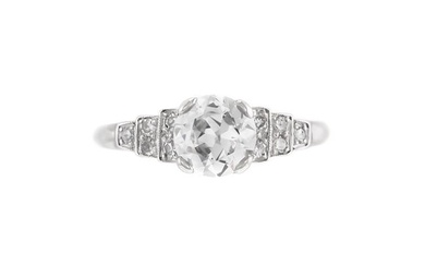 Art Deco GIA Certified 1.09 Carat Old European Cut Diamond Ring