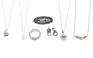 Assorted white metal jewellery, one by Thomas Sabo