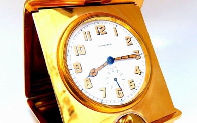 Authentic Gorham for Longines Travel Clock 14 Karat Folding 8 Day Power Reserve