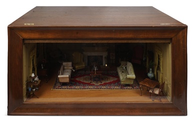 BESPOKE COLLECTOR'S MINIATURE 18TH CENTURY STYLE FURNISHED ROOM BOX