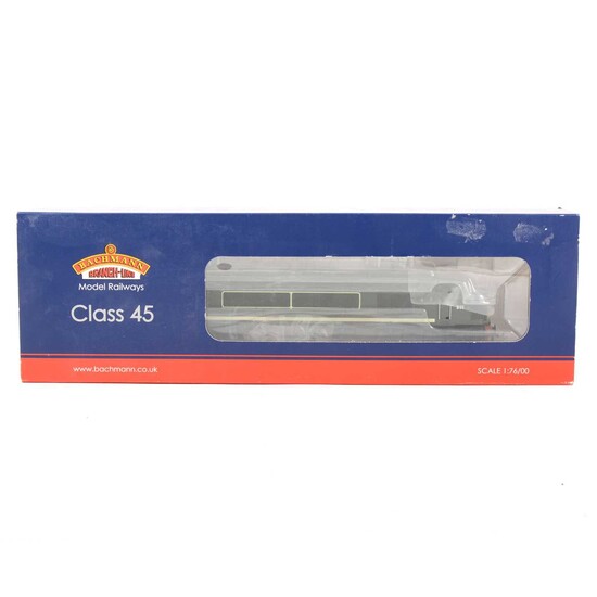 Bachmann OO gauge model railway diesel locomotive; 32-678DS Class 45 D55 'Royal Signals' BR green with DCC sound, boxed.