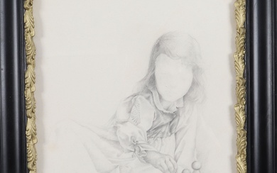 Balthus (1908-2001) Jeune enfant jouant Rare dessin à la mine de plomb sur papier, signé...