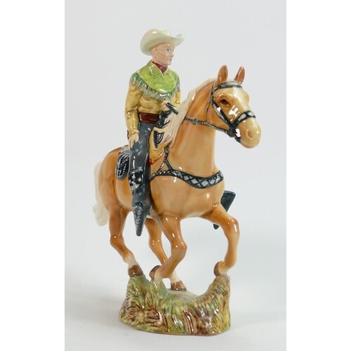 Beswick Cowboy on galloping palomino horse 1377: (legs and e...