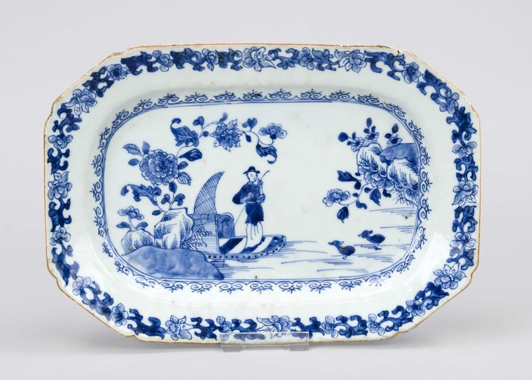 Blue and white plate, China, 18th ce